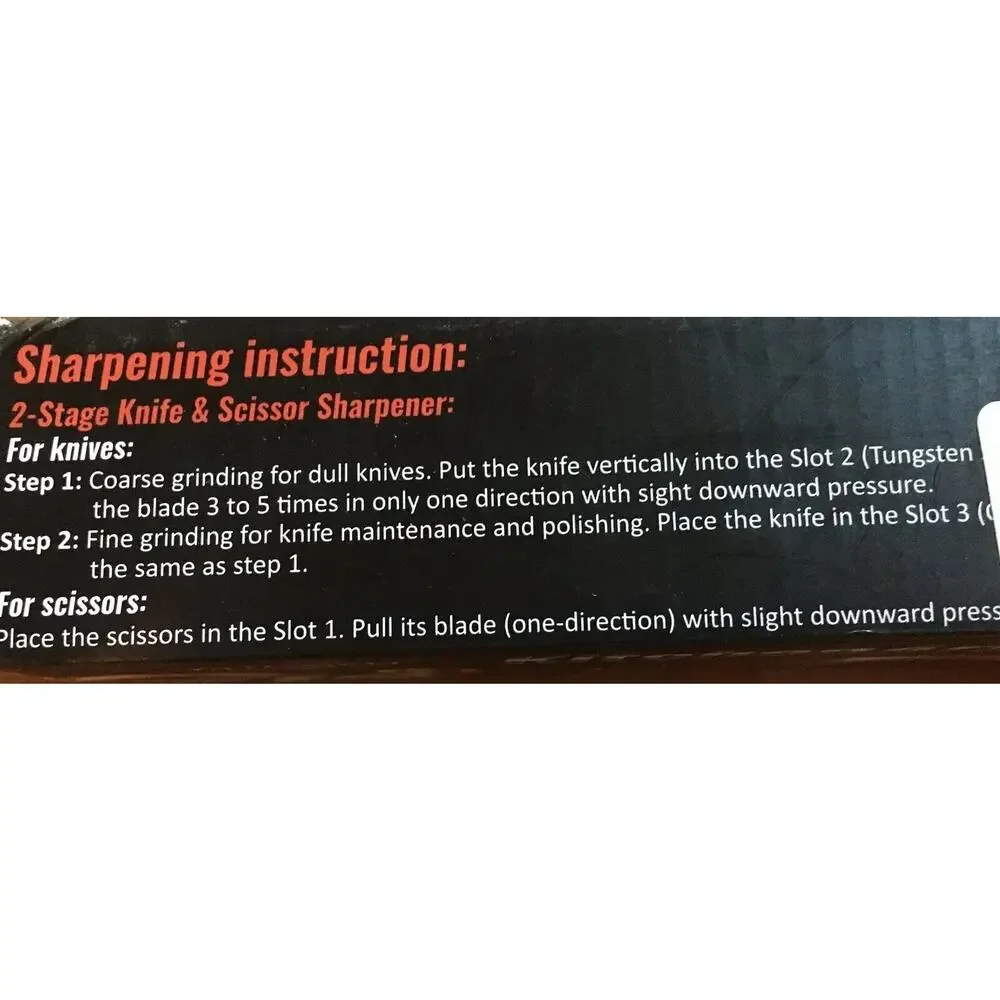 Kitchen Armory HQ 2‑Stage Knife Sharpener Red Manual Sharpening Tool
